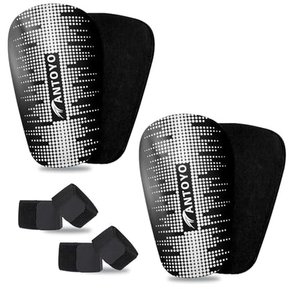 Mini Shin Guards Soccer Kids,Small Protective Gear with Fixed Straps | 2 Pairs Small Tiny Shin Pads Match Equipment Protective Tiny Shin Guards Soccer for All Ages - color: White Stars, size: XS(H: 3.1 in,W: 2.1 in)