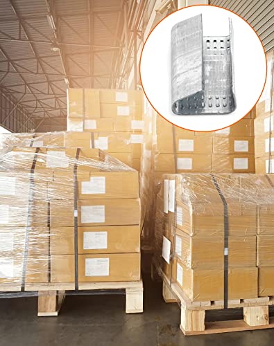 QWORK Seals for 5/8" Strap Width Steel Strapping, 500 Pcs Metal Clips for Firmly Securing Packaging and Pallet Banding, Fix Large and Medium-Sized Loads for Storage and Transportation