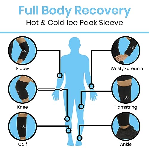 Arctic Flex Ice Sleeve for Knee, Elbow, Arm - Hot & Cold Freeze Pack Wrap | For Tennis Pain Relief, Tendonitis - Gel Compression Brace for Injuries - Therapy Compress - Reusable, 360 Coverage - size: X-Large