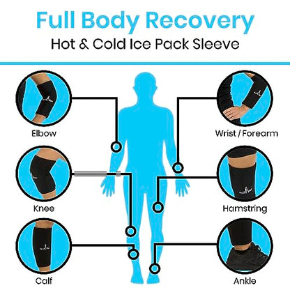Arctic Flex Ice Sleeve for Knee, Elbow, Arm - Hot & Cold Freeze Pack Wrap | For Tennis Pain Relief, Tendonitis - Gel Compression Brace for Injuries - Therapy Compress - Reusable, 360 Coverage - size: X-Large