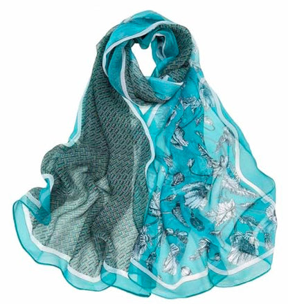 Xyueanlo Fashion Scarves for Women Lightweight Elegant Scarf Sunscreen Wraps Shawls - color: Lake Blue