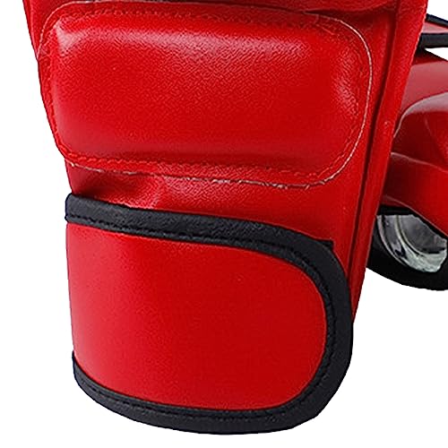 Half Finger Boxing Gloves for Unisex, Red MMA Gloves with Open Palms for Fighting Training, Kickboxing Gloves for All Skill Levels