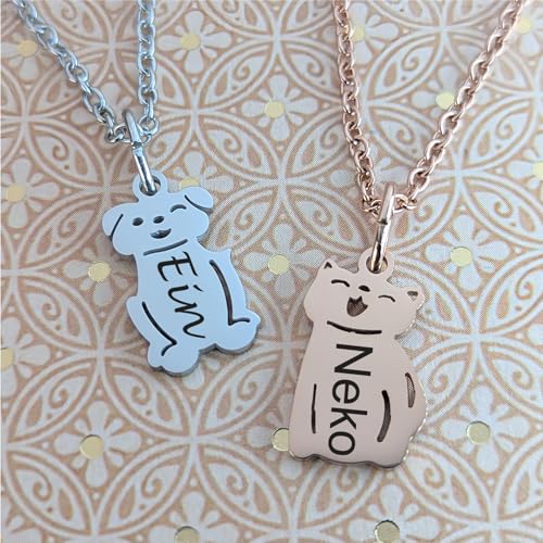 Handmade Family Necklace- Custom Jewelry with Baby, Kids and Pet Names, Personalized Family Charms, Unique Gift for Parents, Engraved Kid Pendants, Customizable Birthstone - color: Rose gold color