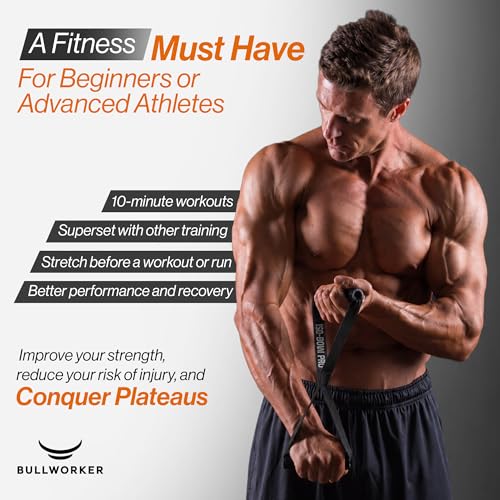 Bullworker ISO BOW Pro Isometric Exercise Equipment & Workout Straps - Self Resistance Stretching Strap With Handles, Portable Workout Equipment for Yoga - Strength Training Equipment for Home Gym