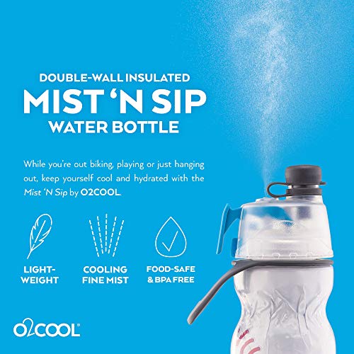 O2COOL Mist N Sip 20 oz Misting Sports Water Bottle 2-Pack Baseball | Yes - color: Baseball, style: Baseball
