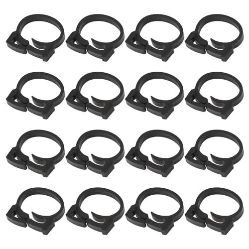 40Pcs Hose Pipe Fasteners Clips 20mm-25mm for Aquariums Ponds Black Plastic - size: 20-25mm