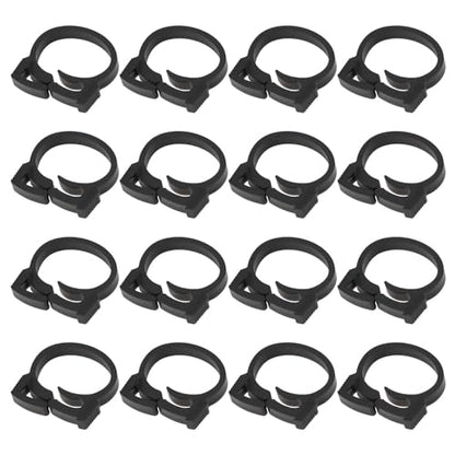 40Pcs Hose Pipe Fasteners Clips 20mm-25mm for Aquariums Ponds Black Plastic - size: 20-25mm