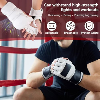 MMA Sparring Gloves for Men Women, Open Palm Training Boxing Gloves for Grappling, Kickboxing, Muay Thai, Punch Bag, Taekwondo, Martial Art, Fighting, Karate Mitts