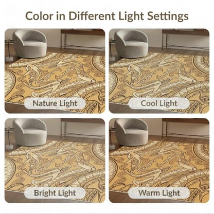 6'x9' Washable Abstract Geometric Area Rug, Beige Foldable Non-Slip Large Carpet Foldable Easy Care Carpet for Queen Size Bedroom, Under Bed, Master Bedroom | Ref:2067659 - color: Beige/Pattern 17, size: 6' x 9' (Rectangular)
