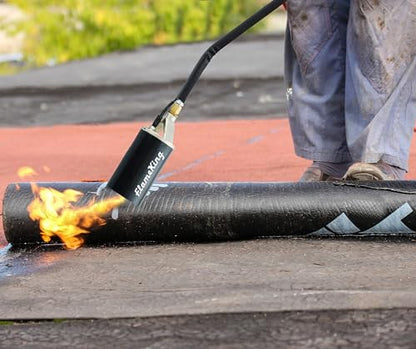 Flame King Propane Torch Kit Heavy Duty Weed Burner, 340,000 BTU with Piezo Igniter (Self Igniting), with 10-ft Hose for Weed Burning, Melting Ice and Snow, and Roofing - size: 340K BTU - Piezo Igniter