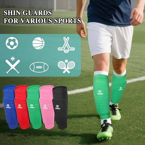 Soccer Shin Guards Shin Pads, Calf Compression Sleeve with Honeycomb Pads, Lightweight Shin Defender Shin Guards Kids for Adult Men Women, Boys, Girls, Youth - color: Blue, size: XX-Small