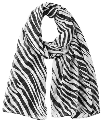 Mealah Womens-Leopard Print Shawl Scarf - Lightweight Wrap Scarves Shawl Cheetah Sunscreen Scarve for Spring Summer Travel - color: Zebra Print