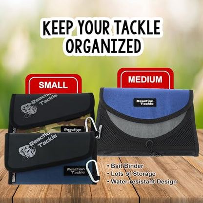 Reaction Tackle Fishing Tackle Organizer Case, Soft Bait Binder for Soft Plastics and Terminal Tackle with Zippered Sleeves, Medium - size: Medium