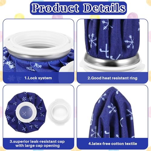 Honoson 4 Pack Reusable Ice Pack for Injuries, Ice Bags Hot Water Bag for Hot & Cold Pain Relief No-Leak Elastic Breathable for Muscle, Joint Pain Swelling, Sports & Home Use(Snowflakes Style) - style: Snowflakes Style