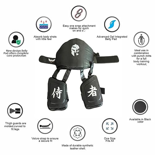 Victorbudo Leather Boxing Muay Thai MMA Training Kickboxing Body Armour Vest Body Protector Belly Pad