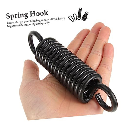 Stainless Steel Heavy Bag Suspension Hook Set for Boxing Punching Bag Bracket Spring Shock Absorbent Adjustable Design for Home Gym and Outdoor Use