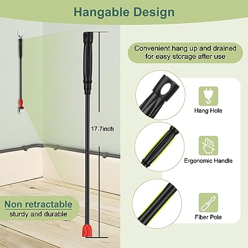 hygger Multi-Use Fish Tank Cleaner, 6 in 1 Aquarium Cleaning Tools Kit with 17.7 Inches Long Handle Algae Scraper Sponge Scrubber Firm Scrub Brush Fish Net Gravel Rake for Acrylic & Glass Tank - size: S(17.7in Long Handle)