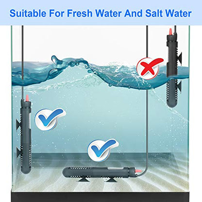 DaToo Aquarium Heater Fish Tank Heater Submersible 200 Watt, 1 Yr Warranty - size: 200Watt