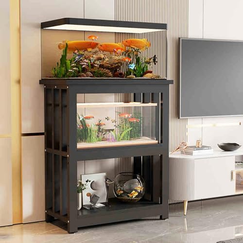 3-Tier Fish Stand Cabinet & Reptile Turtle Rack - Versatile Terrarium Plant Shelf & Home Storage Organizer for Aquatic Displays, Ideal for Reptile & Fish Lovers - color: C, size: 50X40cm(19 3/4"x15 3/4")