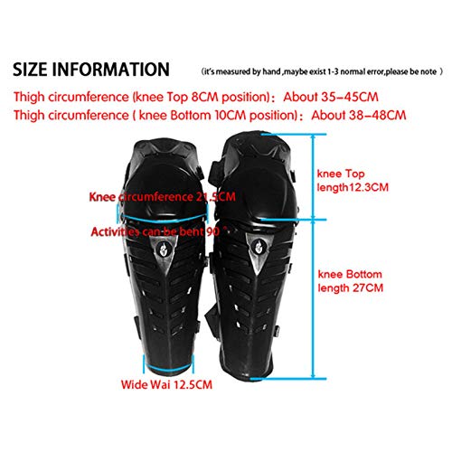 Motorcycle Knee Shin Guard Pads, Long Leg Sleeve Crashproof Motocross Protective Gear Armor Bendable Adjustable Mtb Knee Pads for Men Mountain Biking Racing (Black/Red) - color: Black/Red