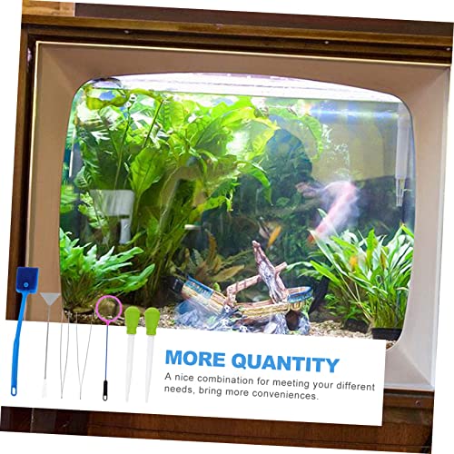 BESPORTBLE 7pcs Aquarium Cleaning Tool Kit Stainless Steel Tweezers Brush and Net for Efficient Fish Tank Maintenance and Plant Care