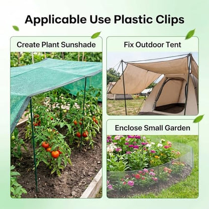 50PCS Shade Cloth Clips, Heavy Duty Lock Grip Sun Shade Net Clamps, Durable Plastic Awning Clips, Round Black Clips for Outdoor Gardening Windproof Awning Clamp & Sun Shade Net