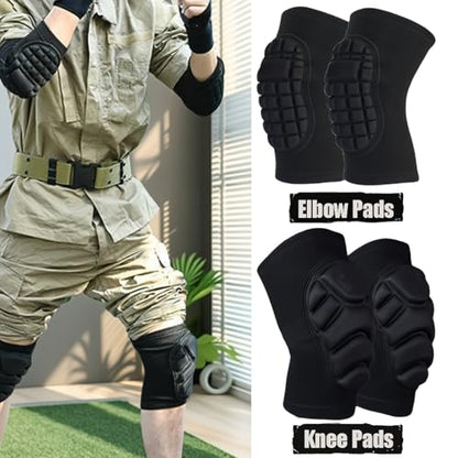 4pcs Universal Men's and Women's Knee and Elbow Equipment Set - Adjustable Cushioning Pads, Made of Moisture-Wicking Fabric - size: Small