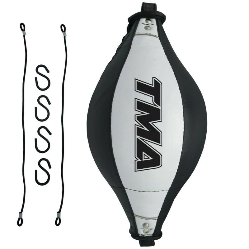 Original Leather Double End Dodge Speed Ball Boxing Floor to Ceiling Punching Bag MMA - color: White