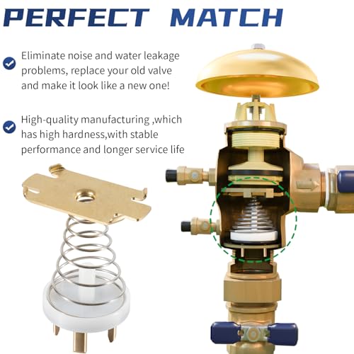 905-052 765 Check Valve Assembly Repair Kit, 3 PCS Replacement Fit for 1" THRU 1-1/4" Model 765 Pressure Vacuum Breakers, Includes Spring, Retainer & Holder(White)