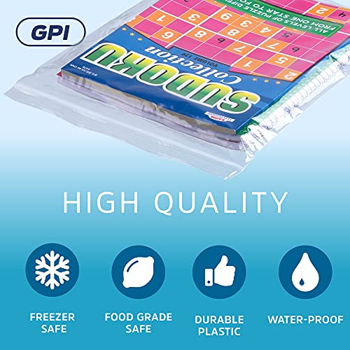 GPI - 12" x 15" Zip Bags, 500 Count, Clear Plastic Reclosable Zipper Poly Baggies, with Resealable Zip Top Lock. for Freezer, Apparel, Clothing, Food, Home & Office Supplies. - size: 12" x 15"