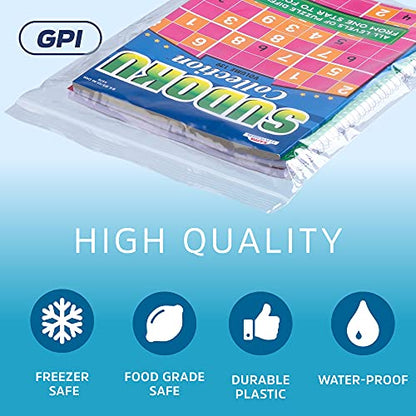 GPI - 10" x 13" Zip Bags, 500 Count, Clear Plastic Reclosable Zipper Poly Baggies, with Resealable Zip Top Lock. for Freezer, Apparel, Clothing, Food, Home & Office Supplies. - size: 10" x 13"