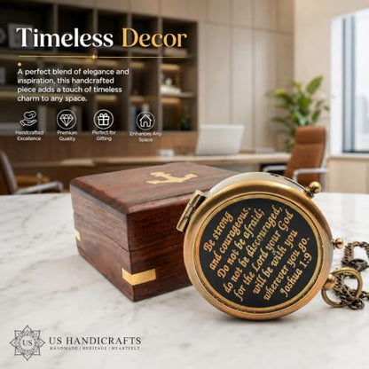 Compass with Stamped Wooden Case - style: Style 2
