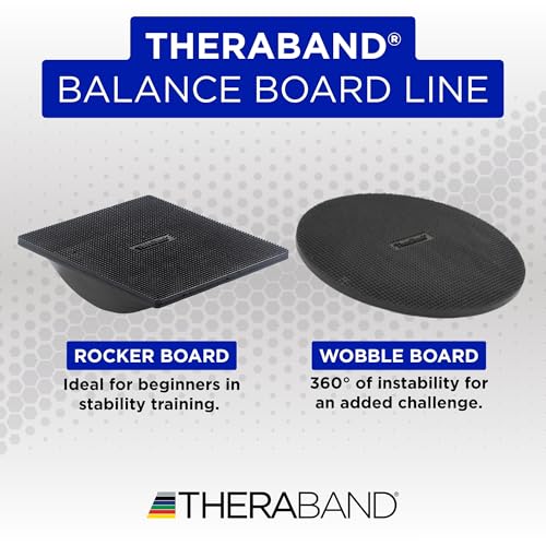 THERABAND Wobble Board Stability and Balance Trainer, Round Wobble Board, Core Strength Balance Disc for Adults, Physical Therapy, Agility Training, Compact Non-Slip Design - style: Wobble Board
