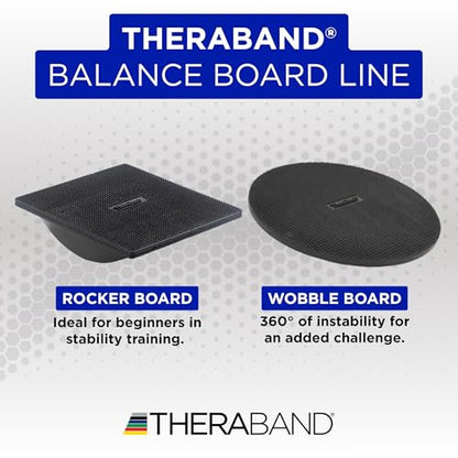 THERABAND Wobble Board Stability and Balance Trainer, Round Wobble Board, Core Strength Balance Disc for Adults, Physical Therapy, Agility Training, Compact Non-Slip Design - style: Wobble Board