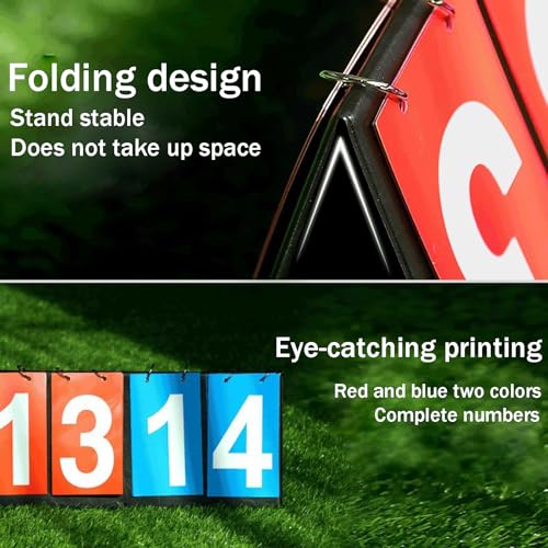 Basketball Game Scoreboard, 4/5/ 6 Digit, Portable/Flip, Reusable, Easy to Read+ Waterproof/Easy to Clean,not Take Up Space, for Soccer, Basketball, Baseball,5-digit - size: 5-digit