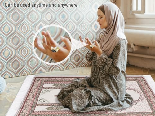 Smart Ring Counter, Smart Tasbih Zikr Ring, Muslim Islamic Prayer Smart Rings,Tasbih Counter Smart Ring, Digital Electronic Smart Tally Counter, Tasbeeh Smart Counter for Prayer (White,20mm)