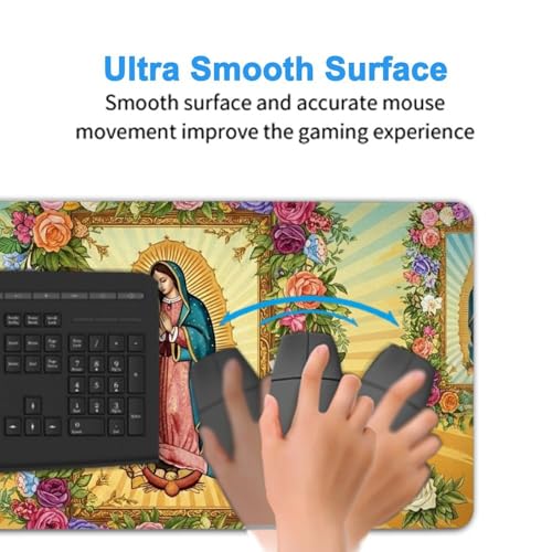 Rubber Base Mousepad Christian Bible Verse Prayer Healing Virgin Mary, Large Extended Desk Mat Keyboard Gaming Accessory - color: Pattern (165), size: 29.5L x 15.8W inches