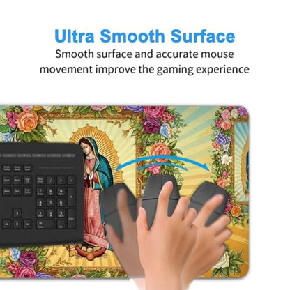 Rubber Base Mousepad Christian Bible Verse Prayer Healing Virgin Mary, Large Extended Desk Mat Keyboard Gaming Accessory - color: Pattern (165), size: 29.5L x 15.8W inches