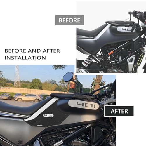 for svartpilen 401 Motorcycle Tank pad Non-Slip Side Fuel Tank Stickers Pad Rubber Sticker 2023 Svartpilen 401 Accessories 2019-2023
