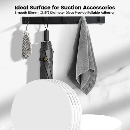 8 Pcs Adhesive Disk for Suction Cup Shower Suction Cup Adhesive Sticker Discs 80mm Circular Plastic Mounting Pads Heat Resistant Double-Sided Stickers Suction Items Coated Stick Pad Holder