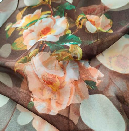 Pokeedioty Scarfs for Women Lightweight Fashion Scarves Elegant Floral Pattern Sheer Scarfs Sunscreen Shawls Wraps - color: P 054