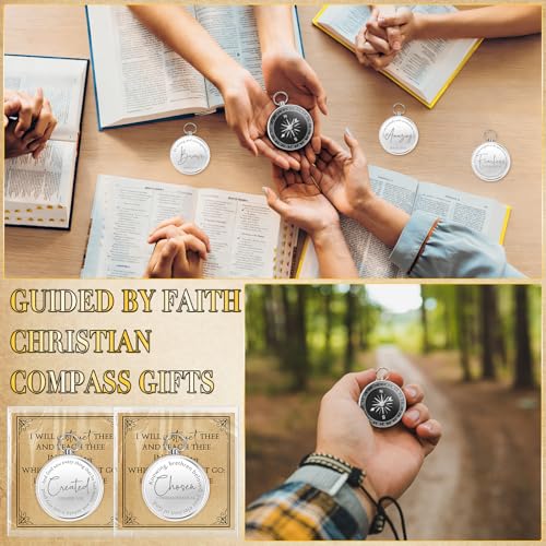 Kingdder 36 Sets Christian Compass Bulk Religious Gifts - color: Sliver