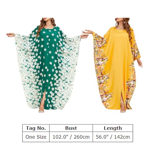 Embroidered Abaya Kaftans for Women Modern Elegant Dubai Moroccan Dubai Kaftan Dresses Abaya for Women Muslim Dress - color: Green-dandelion