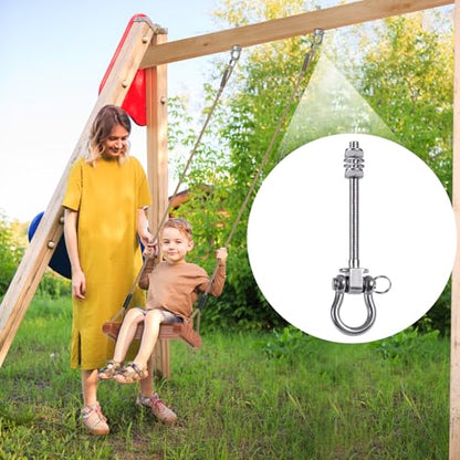 4Pcs Heavy Duty Swing Hangers with Bearings Swing Hooks for Wood & Metal Beams Stainless Steel Swing Hardware Bolts for Hanging Hammocks Chair, Yoga Swings, Porch Swing 5" X M2/5", 1500LB Capacity - color: 4 pack - 5"