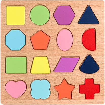 4-in-1 Wooden Alphabet Puzzle for Kids Ages 3+ – Upper & Lowercase Letters, Numbers & Shapes – Montessori Educational Learning Toy for Toddlers & Preschool – Fine Motor & Early STEM Skills