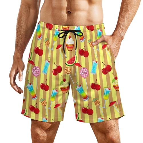 2 in 1 Men's Trunk Shorts Beach Shorts Board Short with Compression Liner - color: Style-1, size: Small