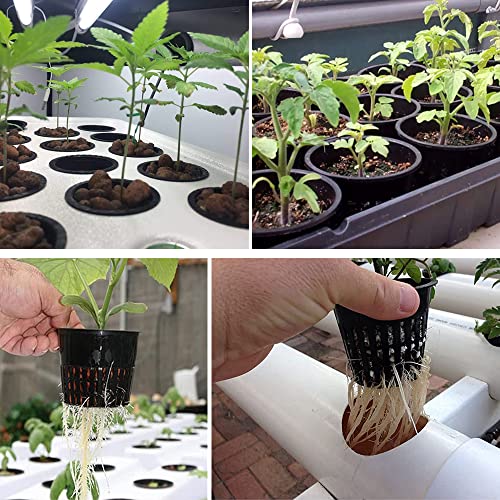 30 Pack 4 Inch Net Pots, Lightweight Slotted Mesh Net Cups for Hydroponics, Economy Hydroponic Pots for Indoor Outdoor Growing - size: 4inch