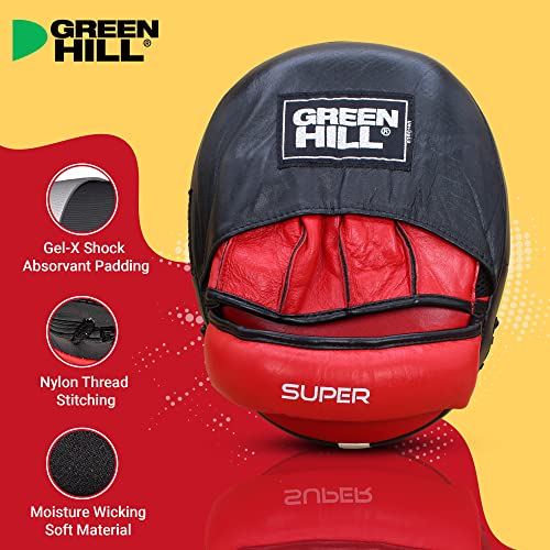 Green Hill Focus Mitts Boxing Pads - color: 5014 RED/BLACK