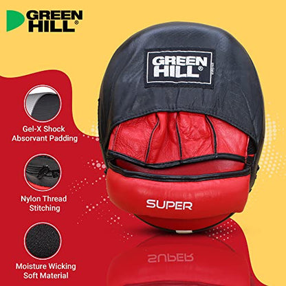 Green Hill Focus Mitts Boxing Pads - color: 5014 RED/BLACK