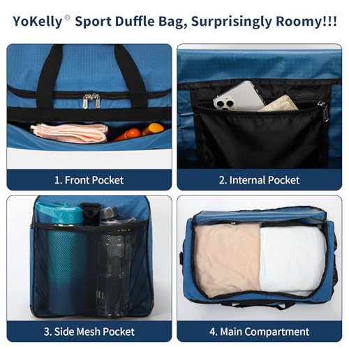 20 inch Gym Bag for Men, Royal Blue | 40L Capacity, Sport Duffle Bag, Weekender Duffel Bag, Travel - color: Royal Blue
